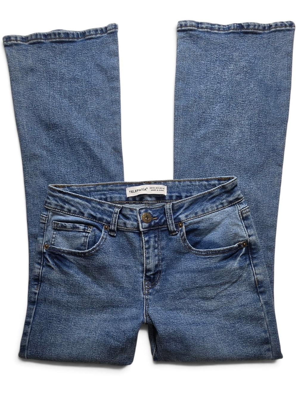 Telepatia Women's Blue Medium Wash Flare Jeans 9/29